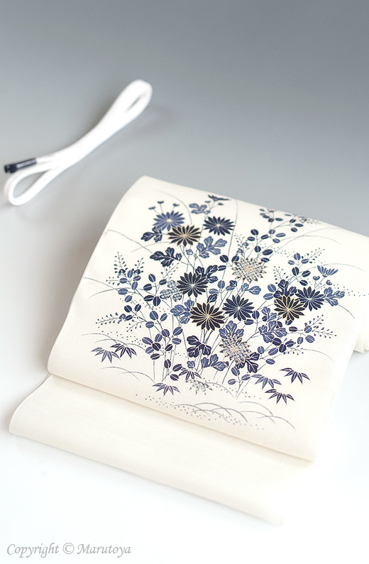 御所解模様 薄絹(単衣/夏季)手描き京友禅染め帯 | 創作着物と帯の専門 