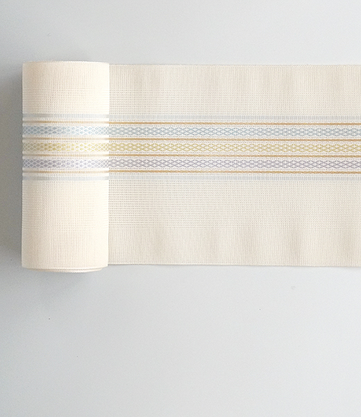 博多織 半巾帯：紗 紋縞織