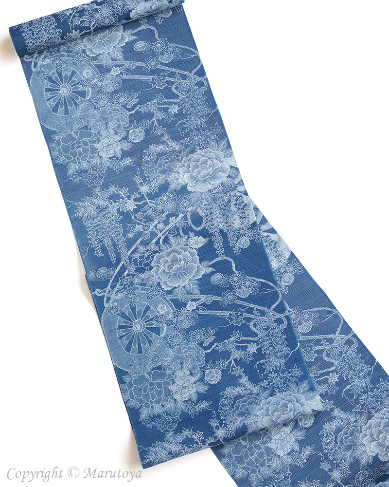 ☆竺仙：本藍染め長板 綿絽 古典模様 – 創作着物と帯の専門店 マルトヤ