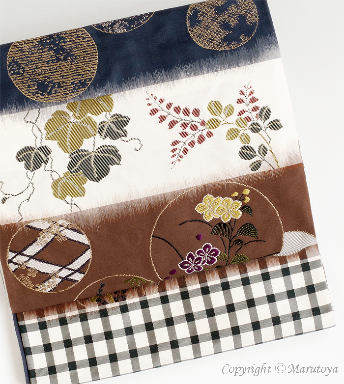 洛風林：袋帯『段替草花小袖文』 | 創作着物と帯の専門店 マルトヤ