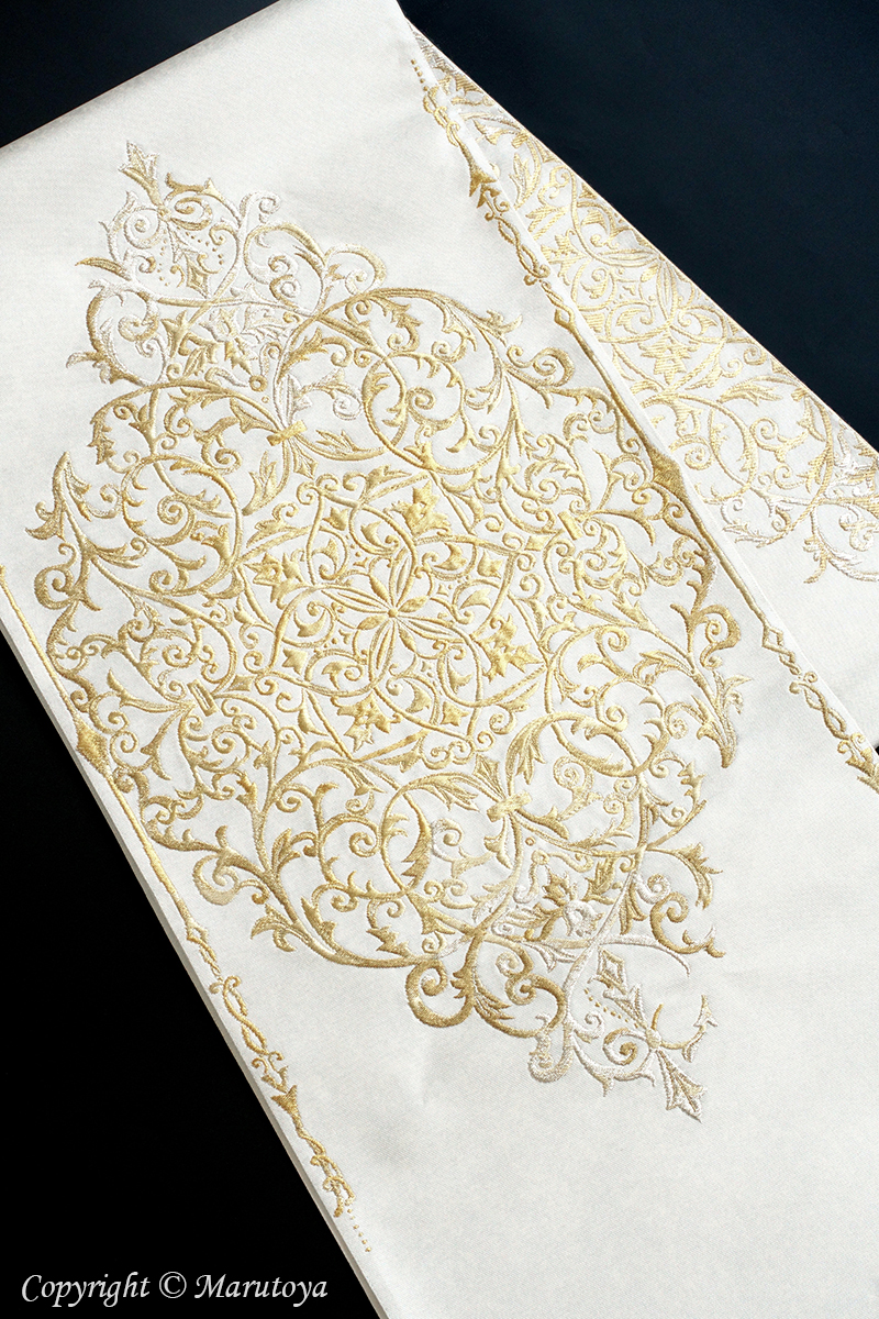 紫紘：引き箔袋帯『西洋金銅華文』 – 創作着物と帯の専門店 マルトヤ
