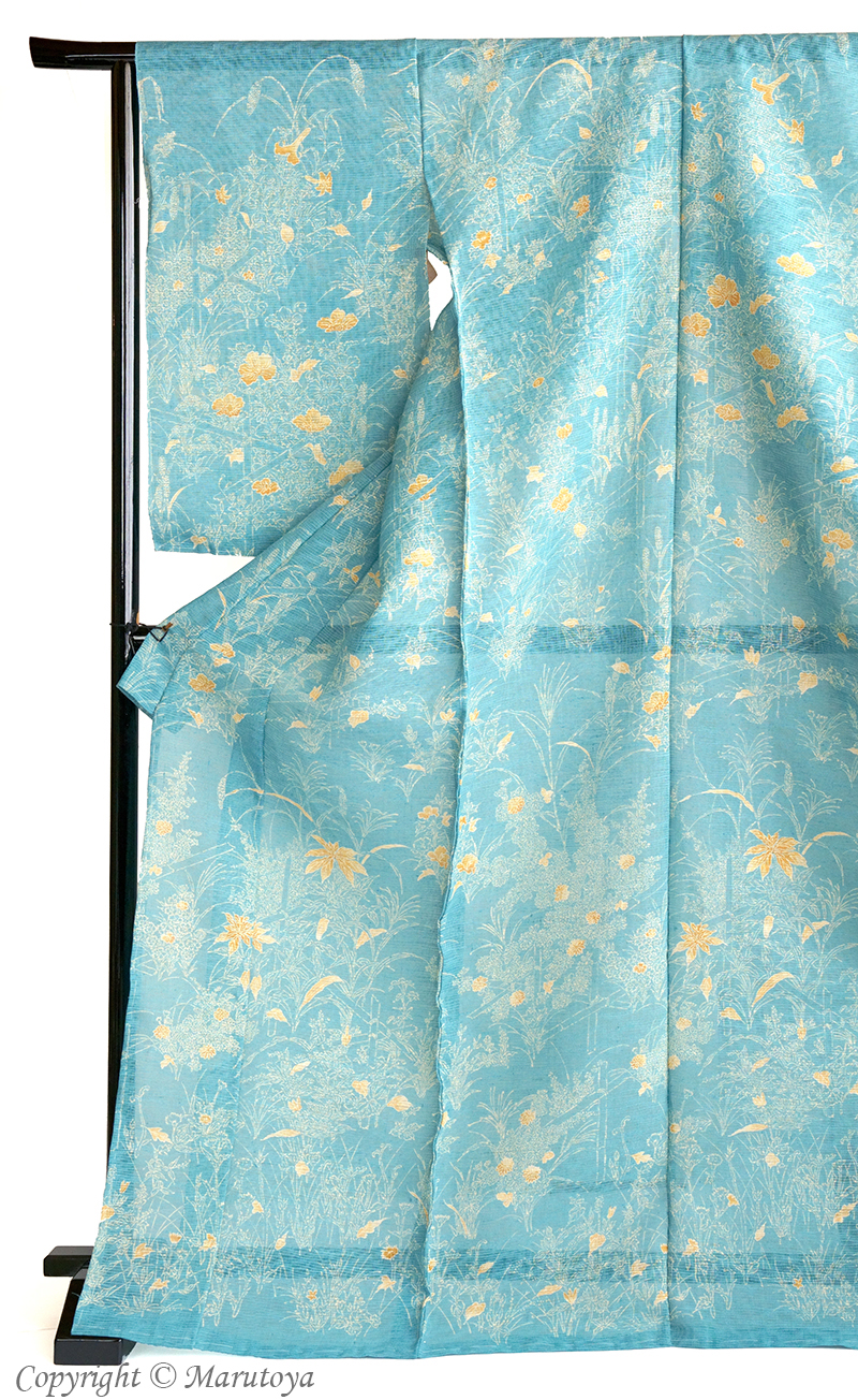夏季：生紬絽 付下小紋 『四季草花』 – 創作着物と帯の専門店 マルトヤ