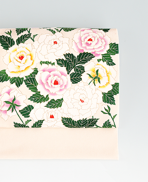 東京友禅 久呂田明功 ：染め帯『ばら』