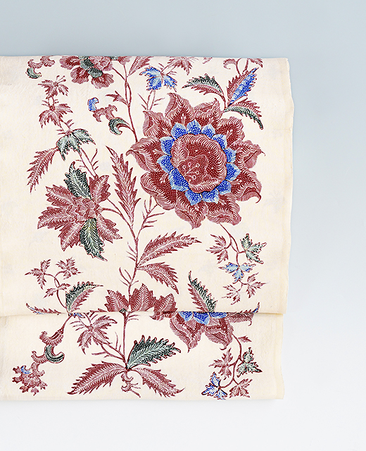 Reisia：ジャワ更紗染め帯 『Flower of Chinoigerie』