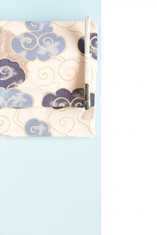 紋意匠 菱煌彩模様(色無地)：light blue