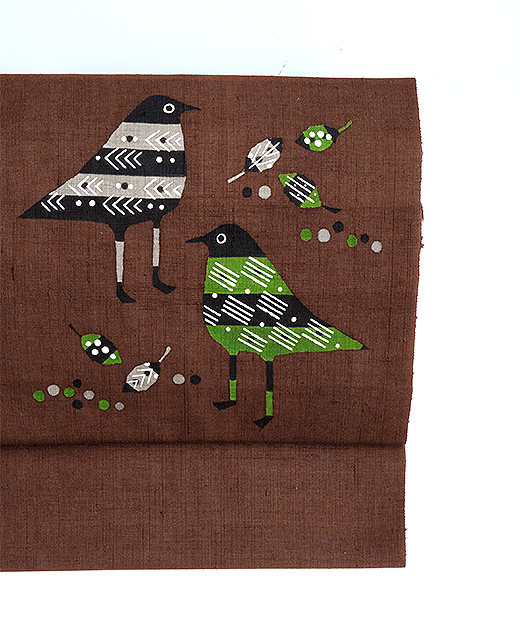 岡本隆志 制作：型絵染め九寸名古屋帯