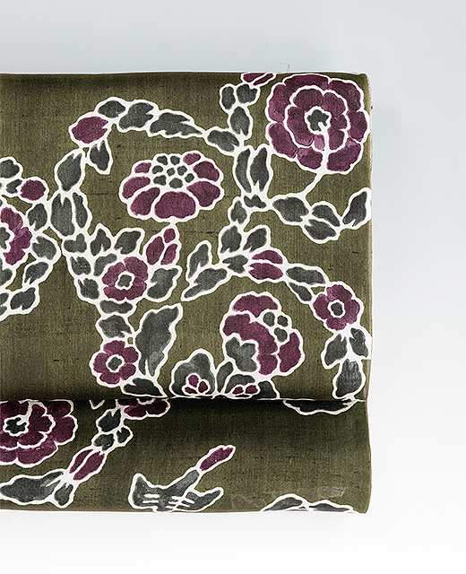 染繍舗 多ち花 ：『正倉院夾纈紋』生紬 染め帯