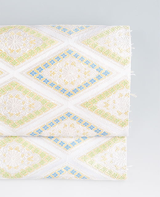 勝山健史 ： 九寸名古屋帯『菱取蒔絵文』