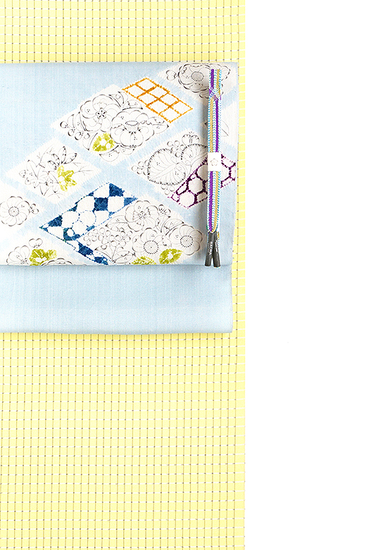 夏織物 琉球かすり：壁上布(Lemon Yellow)