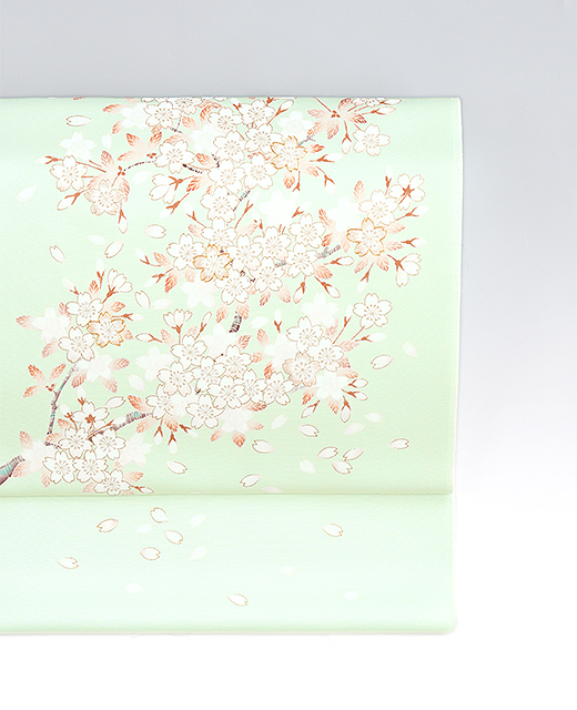 京都小阪：真糊糸目と京刺繍の染め帯『桜』