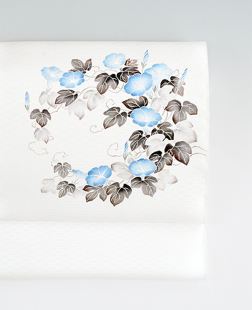 京都小阪：夏季 真糊糸目友禅 染め帯『朝顔』