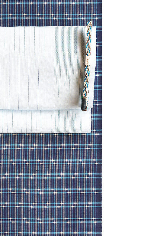 丸正織物：お単衣 琉球かすり『透綾紬』