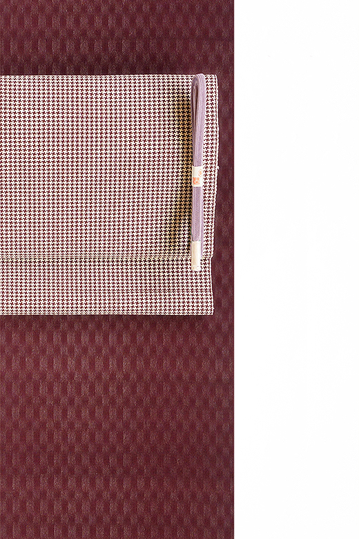 夏/単衣きもの：明石縮み(Bordeaux)