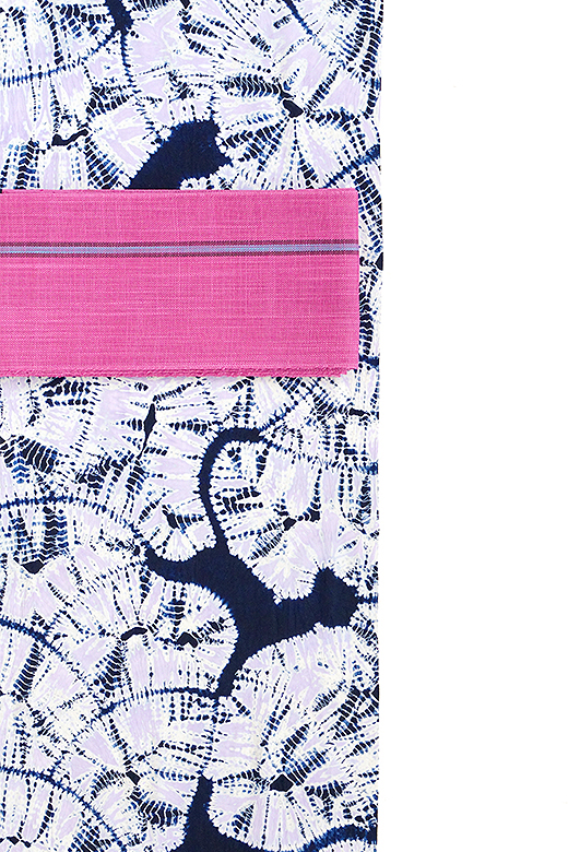 ☆絞り浴衣/有松絞り： 猫の隠し絵