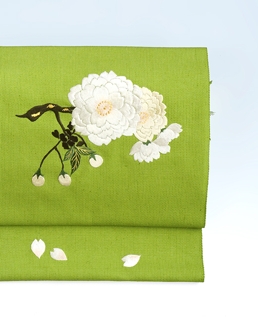 刺繍染め帯 『桜』